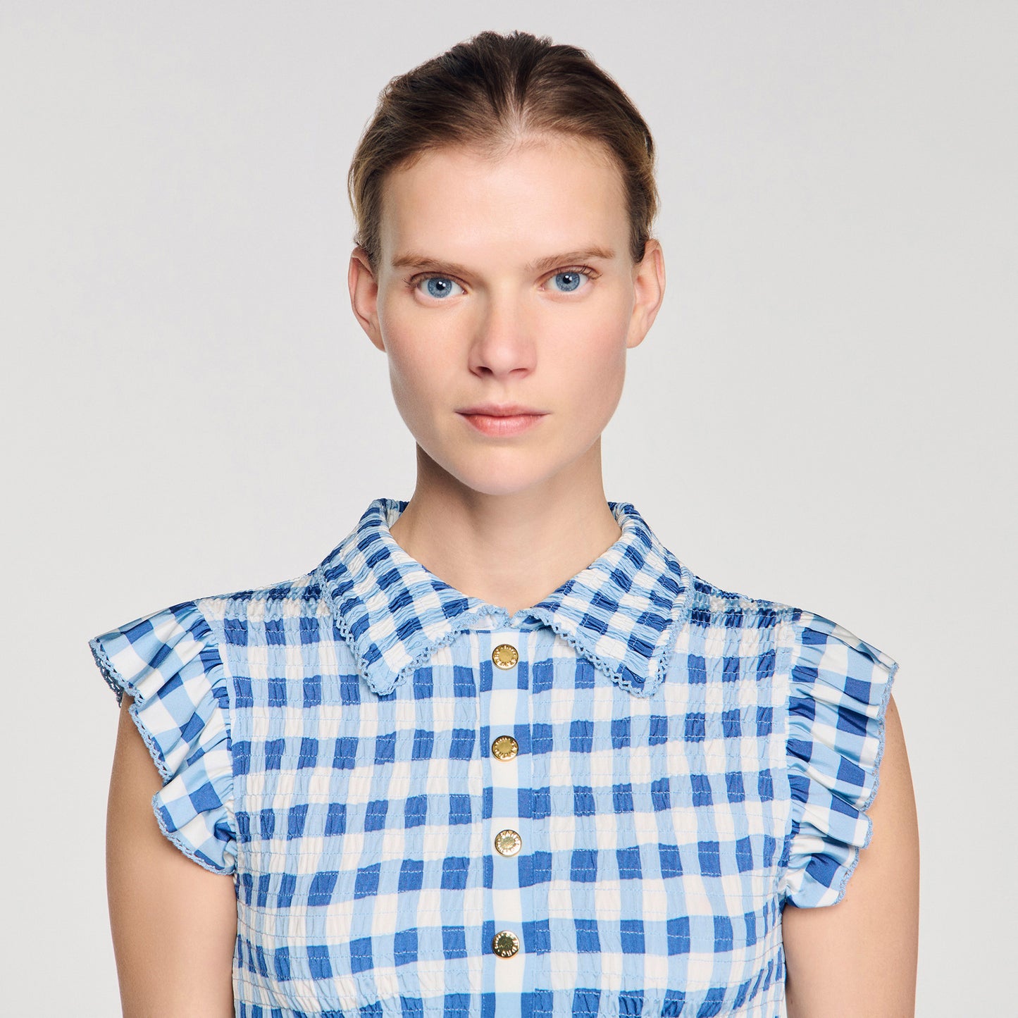 Camiseta fruncida vichy