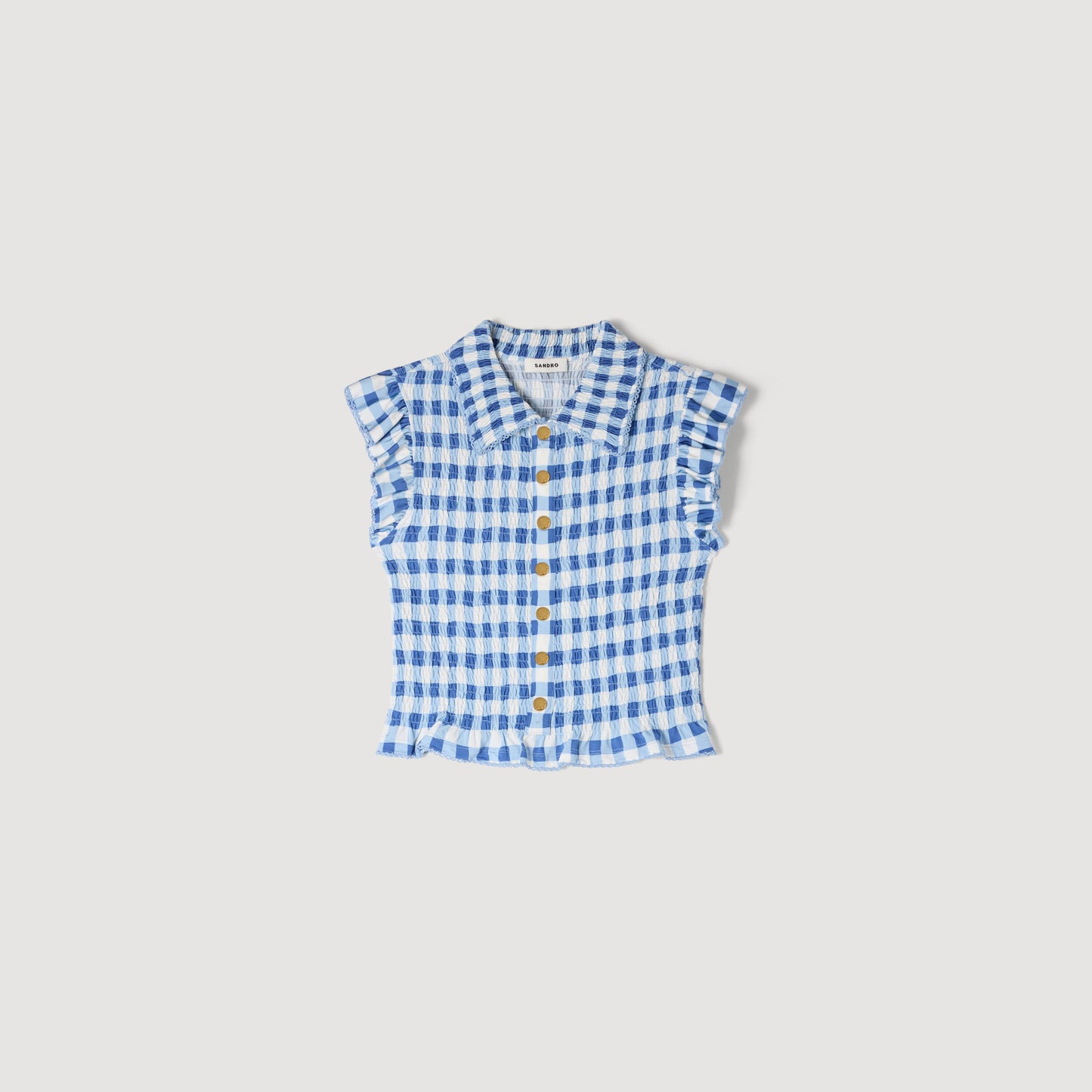 Camiseta fruncida vichy