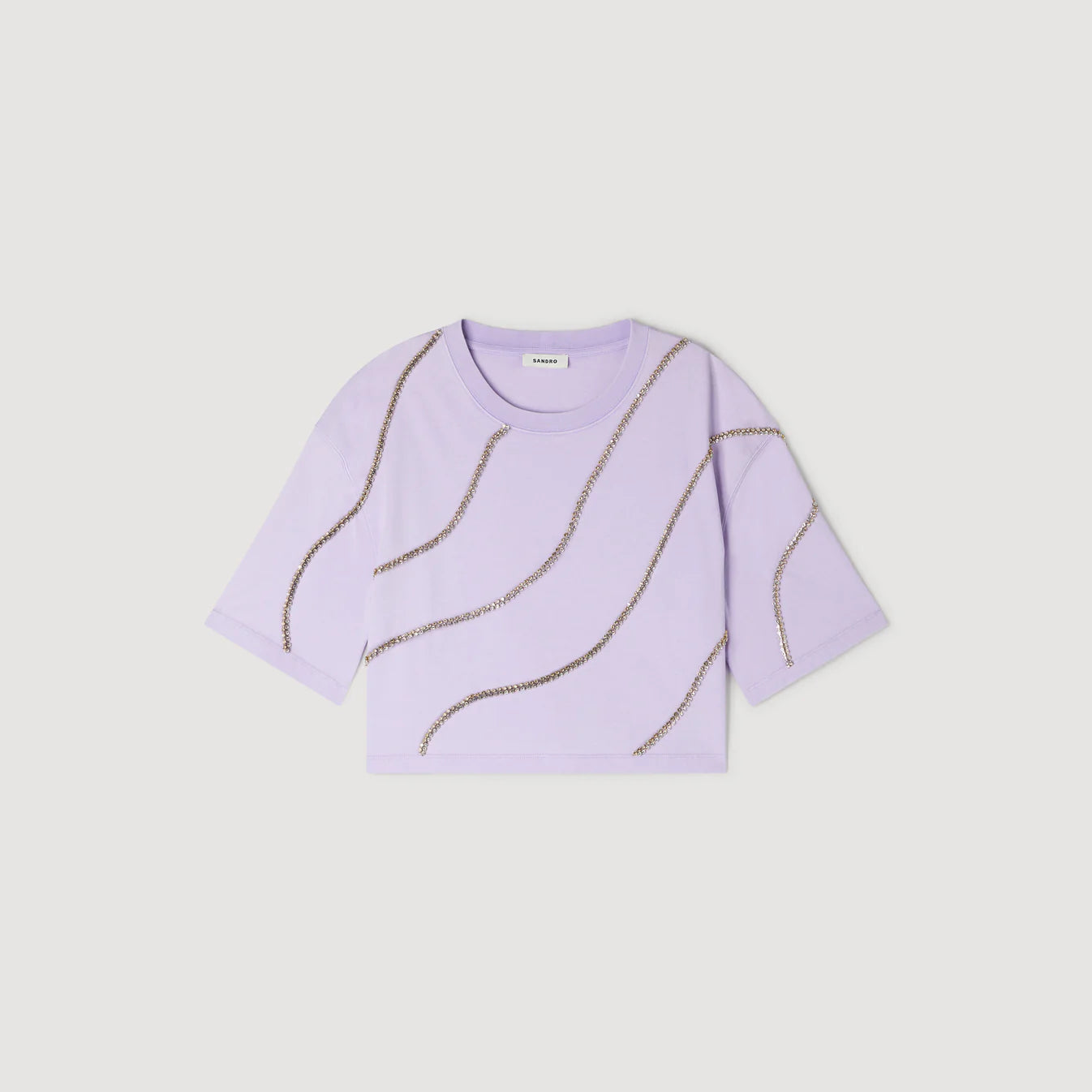 Camiseta corta con strass