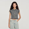 Camiseta fruncida de flores