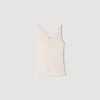 Camiseta de tirantes canalé encaje