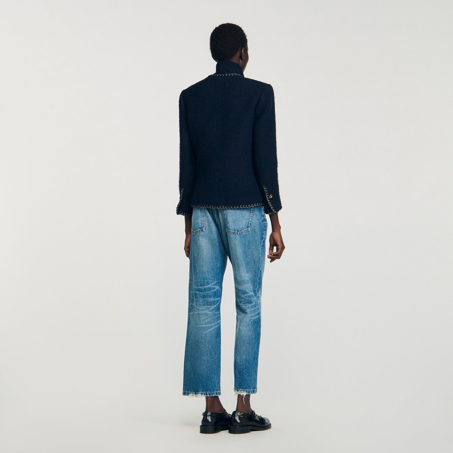 Chaqueta de tweed con galones