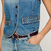 Chaleco corto denim con tachuelas