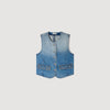 Chaleco corto denim con tachuelas