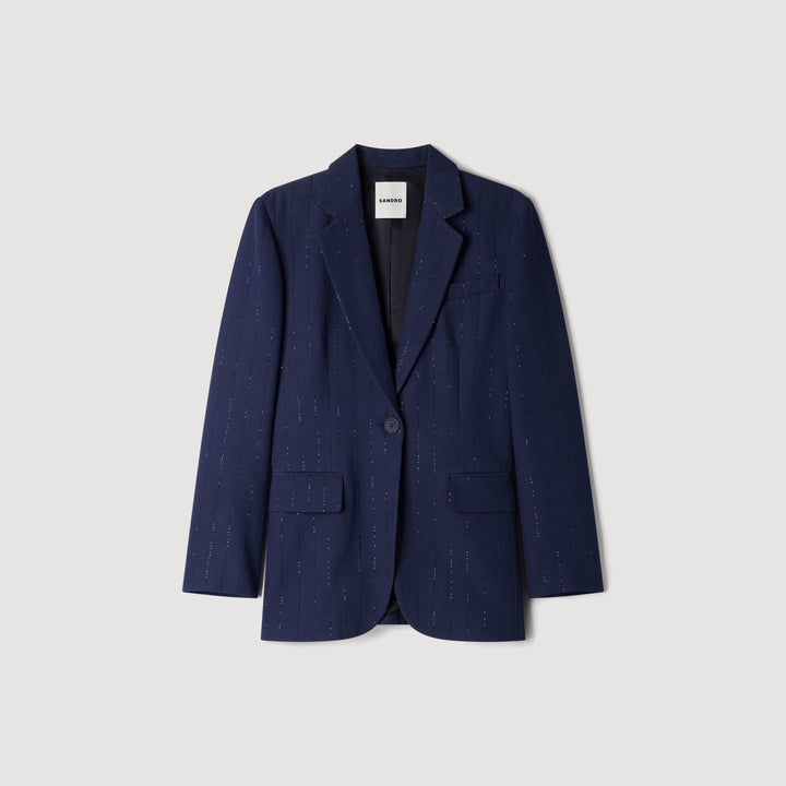 Chaqueta sastre rayas lentejuelas