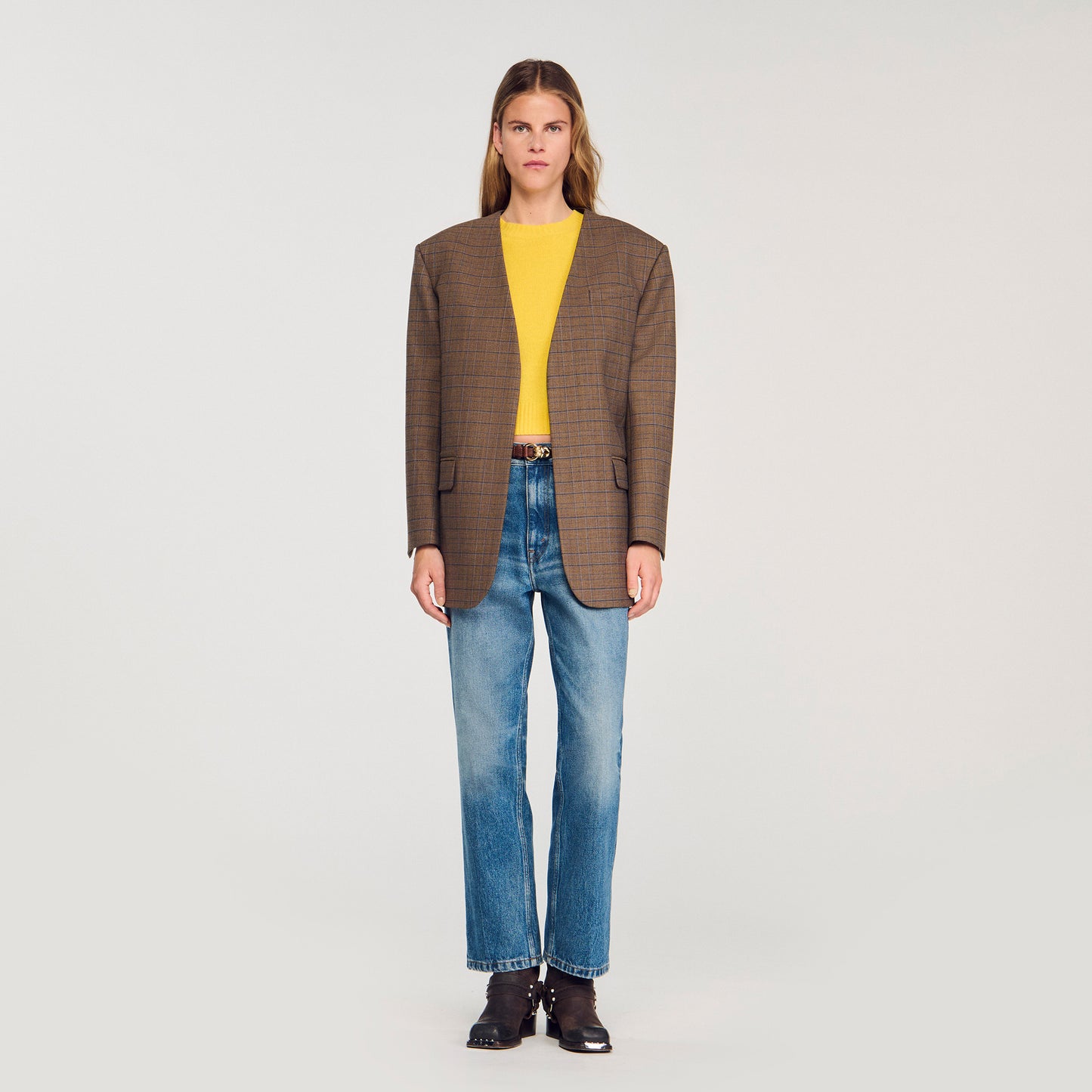 Chaqueta oversize de cuadros