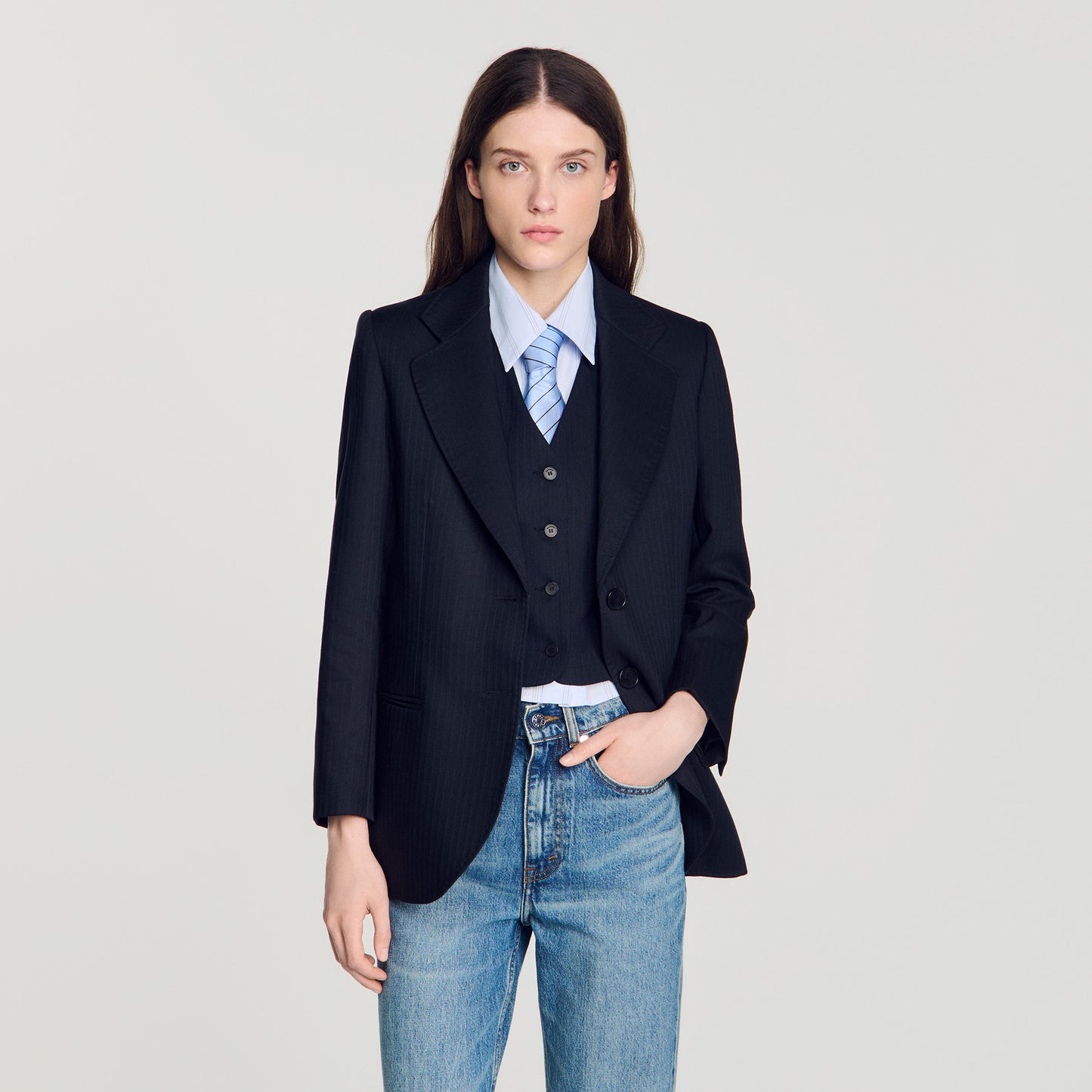 Chaqueta sastre de rayas