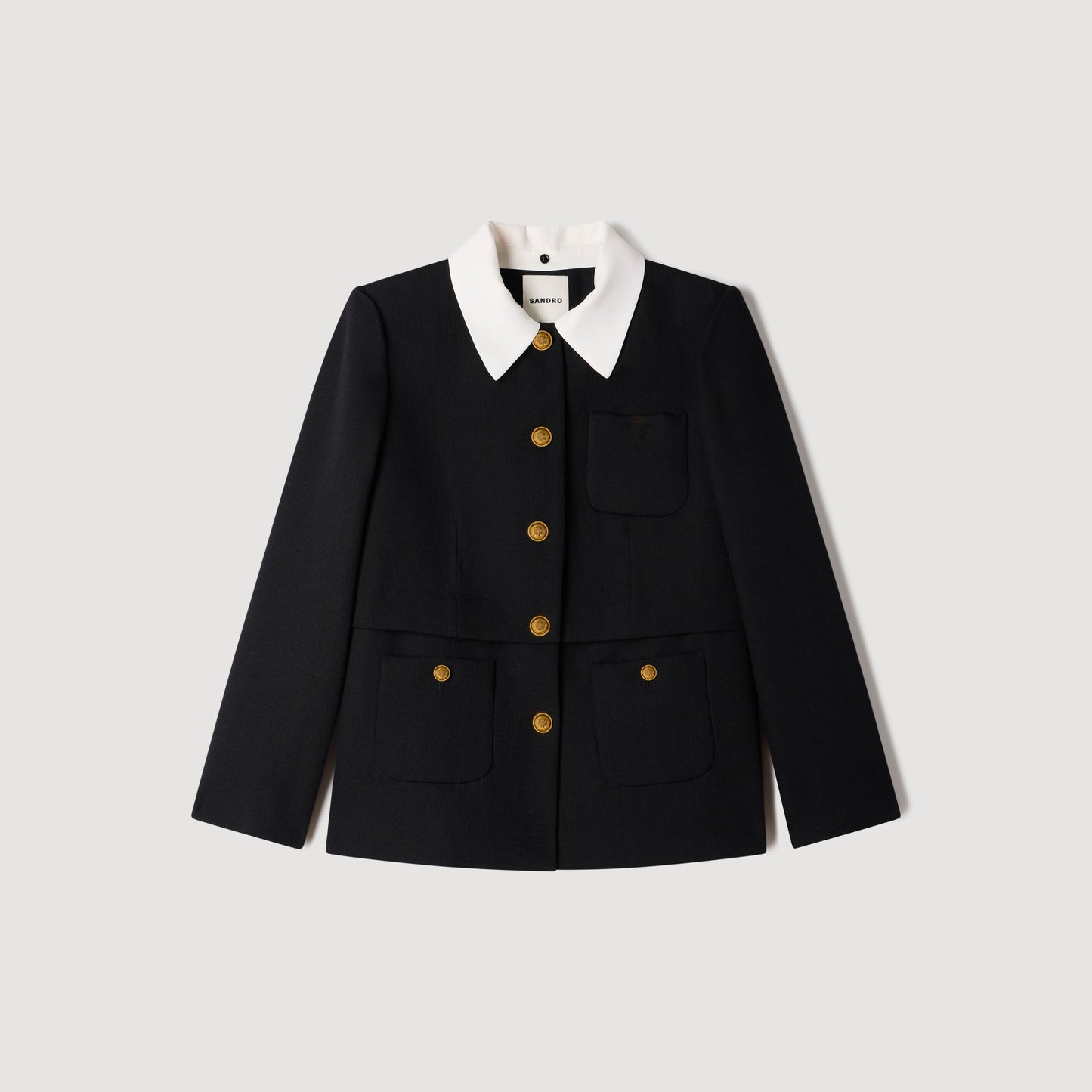 Chaqueta con cuello en contraste