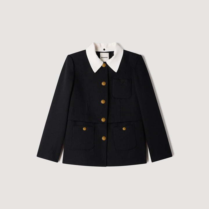 Chaqueta con cuello en contraste