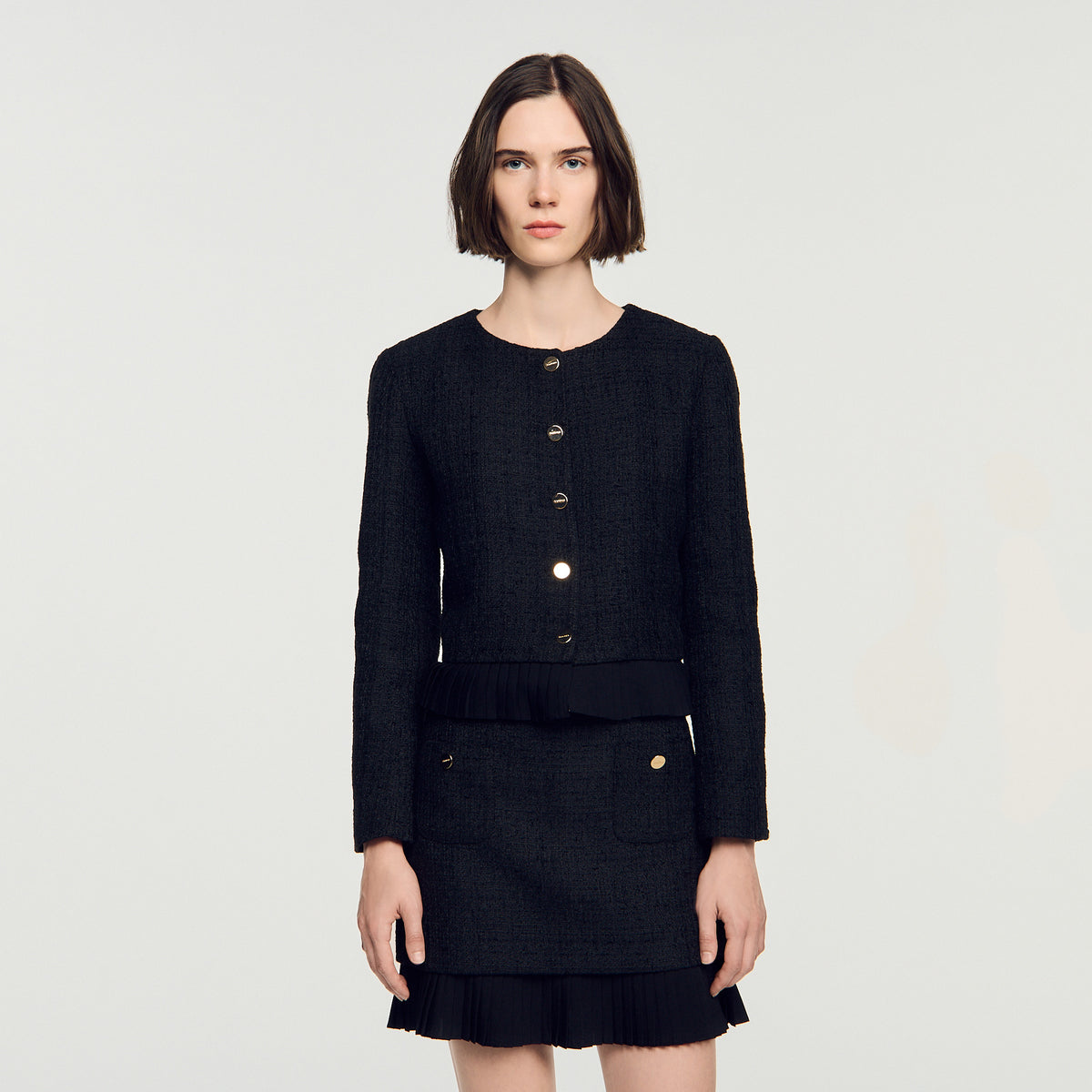 Chaqueta de tweed 2 en 1