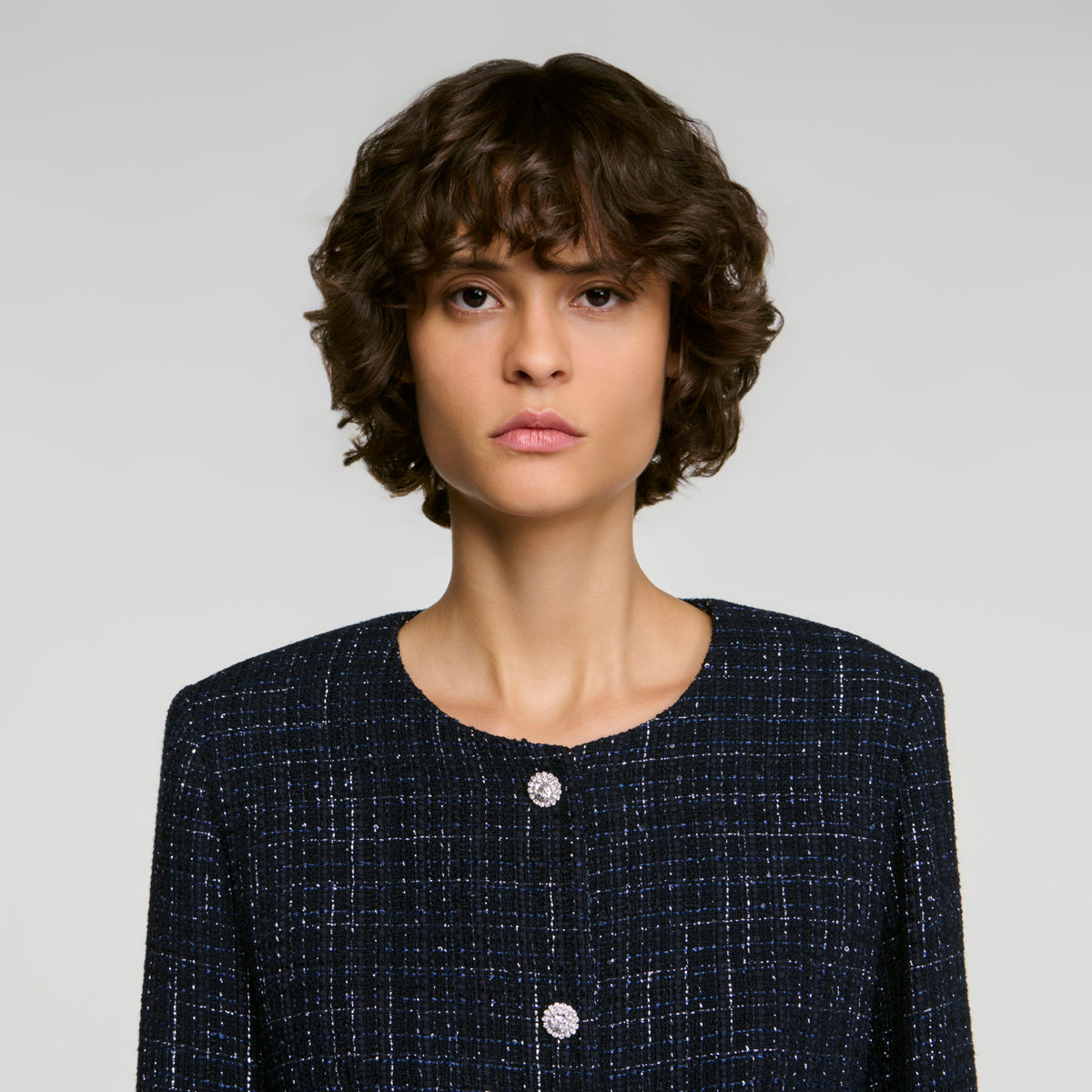 Chaqueta de tweed de fantasía