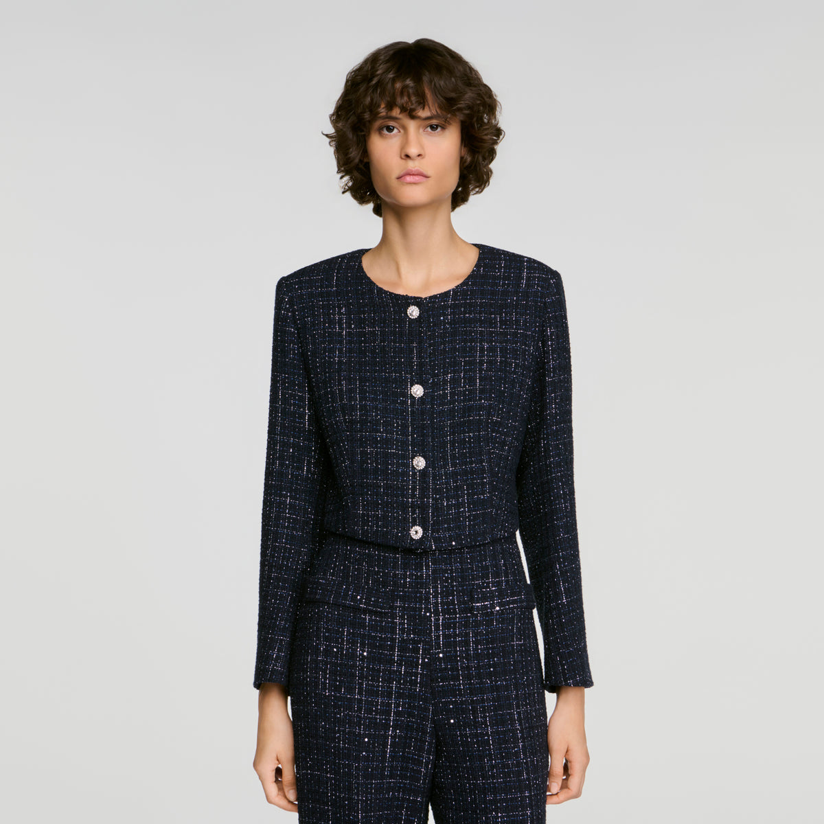 Chaqueta de tweed de fantasía