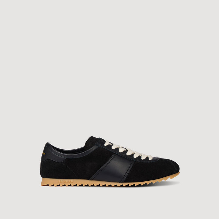 Zapatillas bajas de cuero y ante