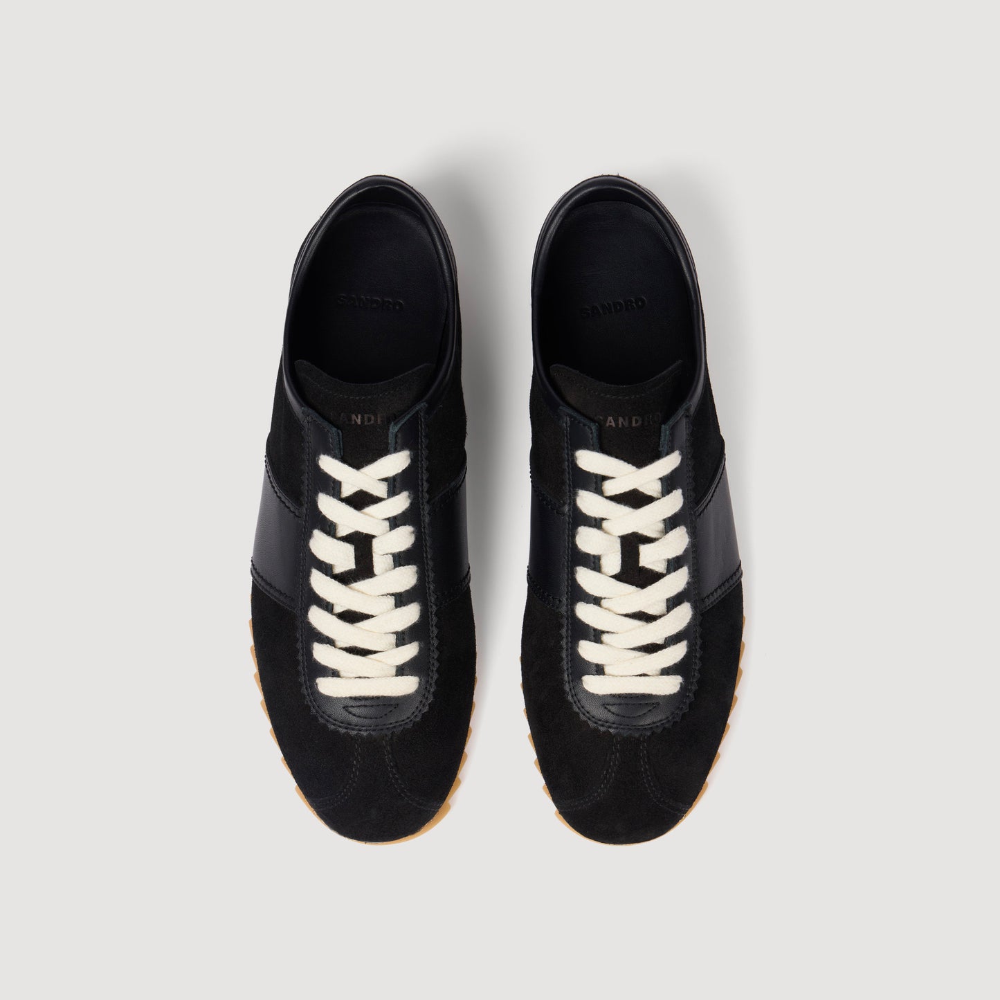 Zapatillas bajas de cuero y ante