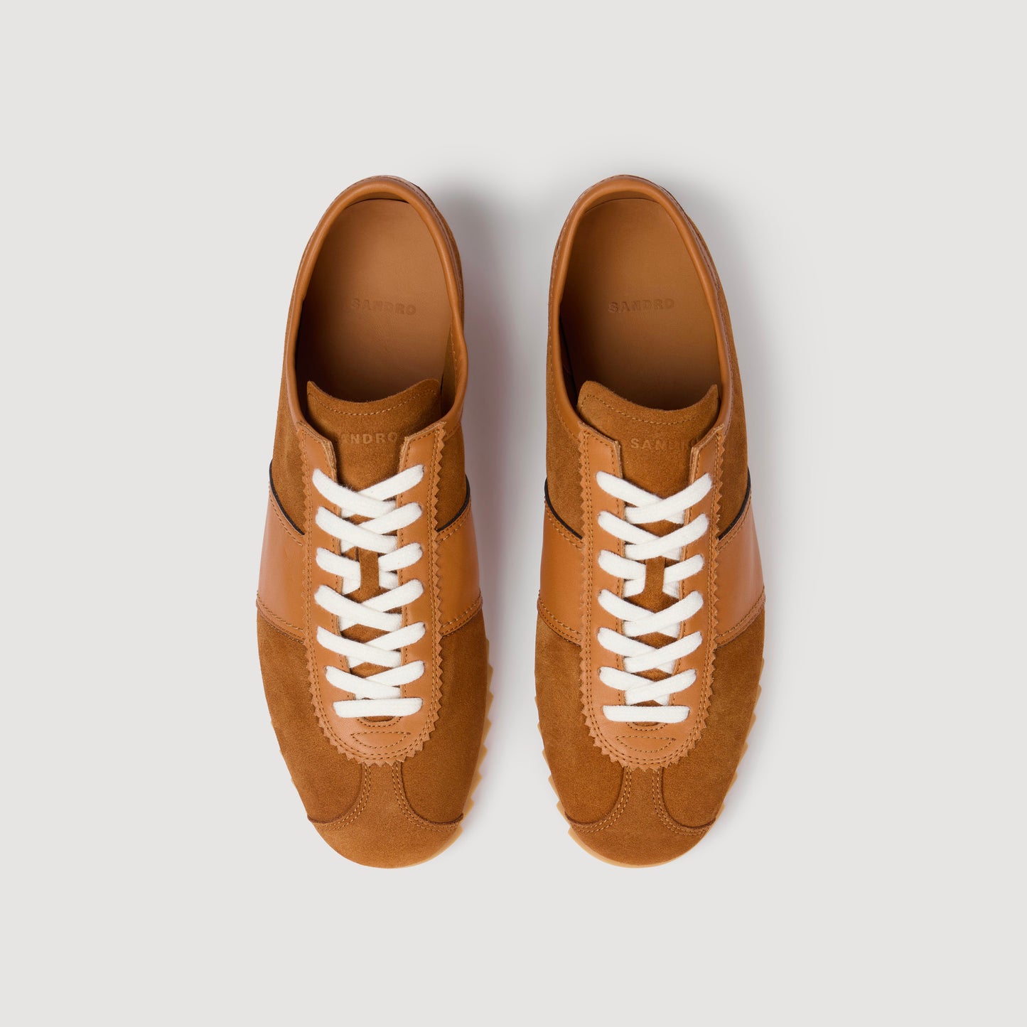 Zapatillas bajas de cuero y ante