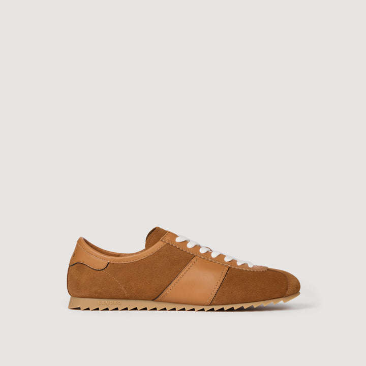Zapatillas bajas de cuero y ante