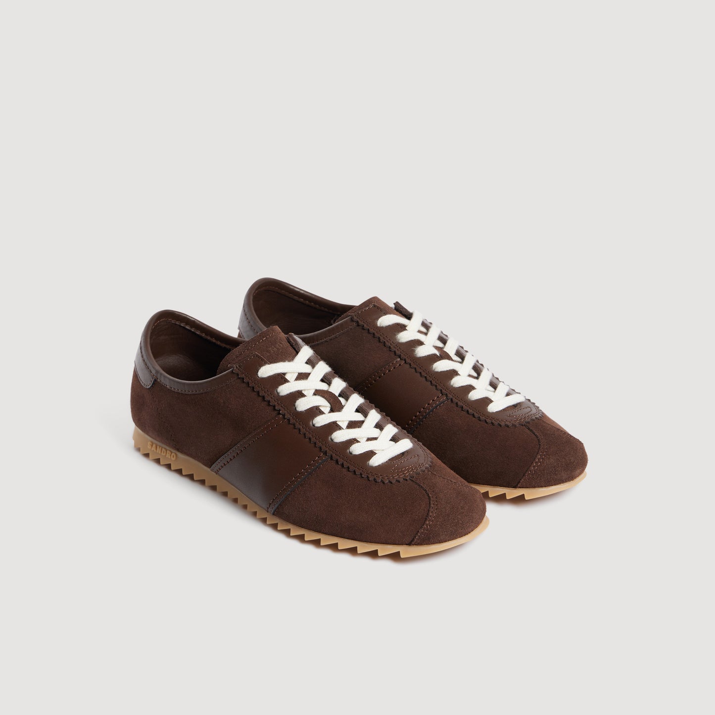 Zapatillas bajas de cuero y ante