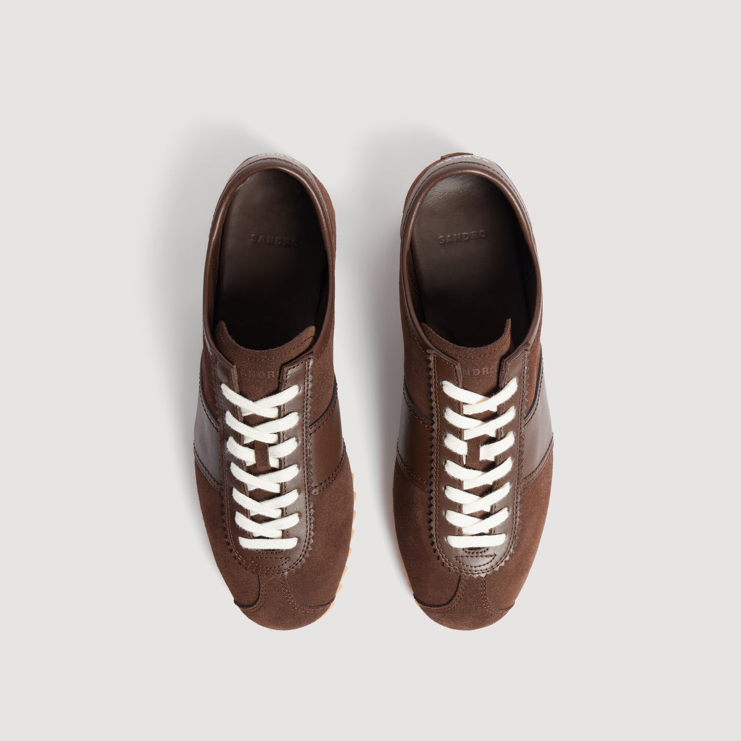 Zapatillas bajas de cuero y ante