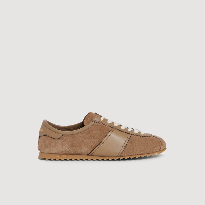 Zapatillas bajas de cuero y ante