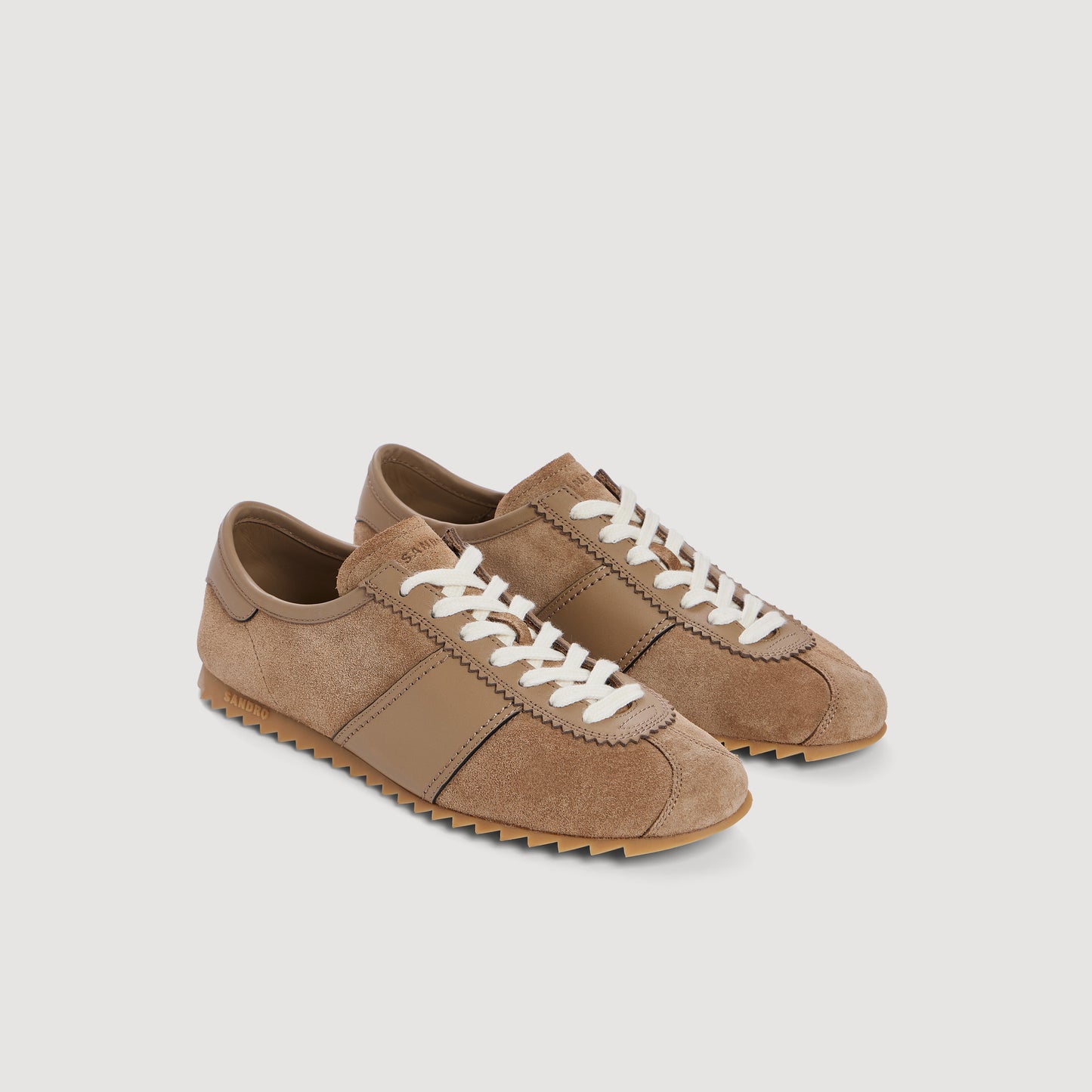 Zapatillas bajas de cuero y ante