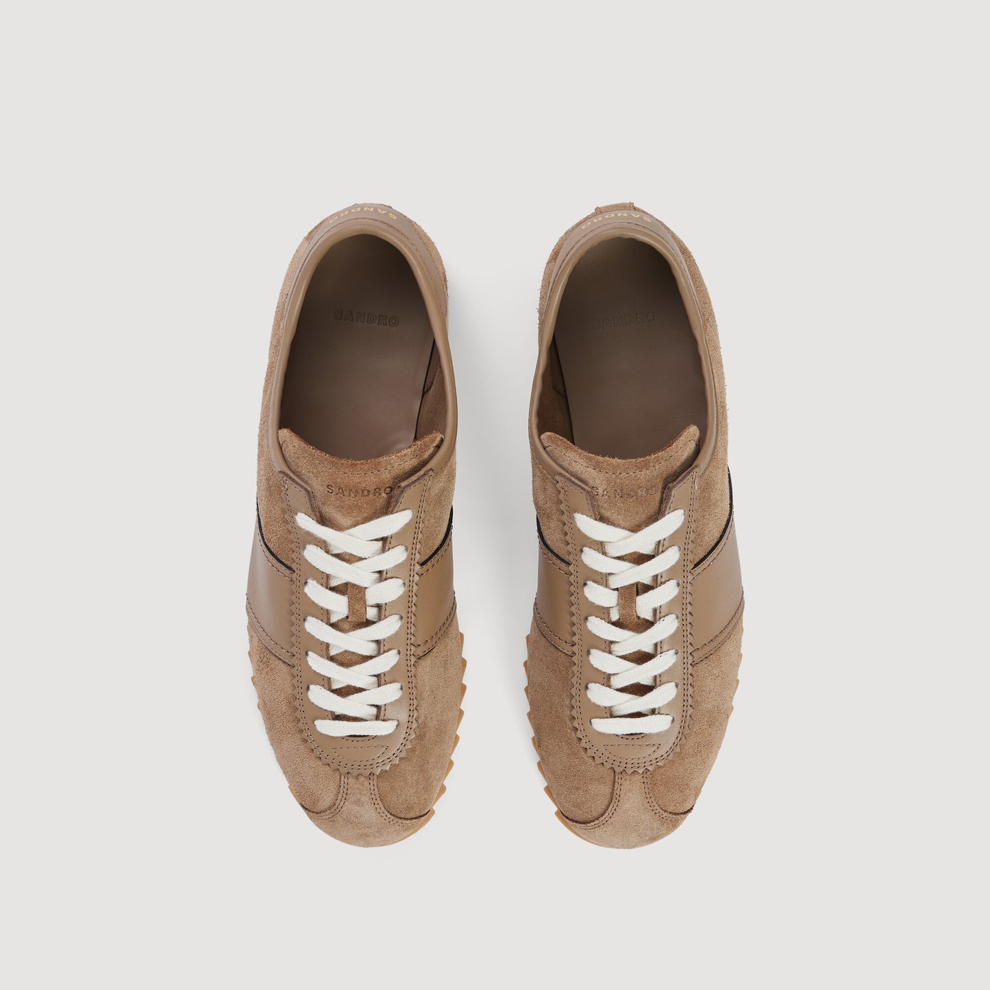 Zapatillas bajas de cuero y ante