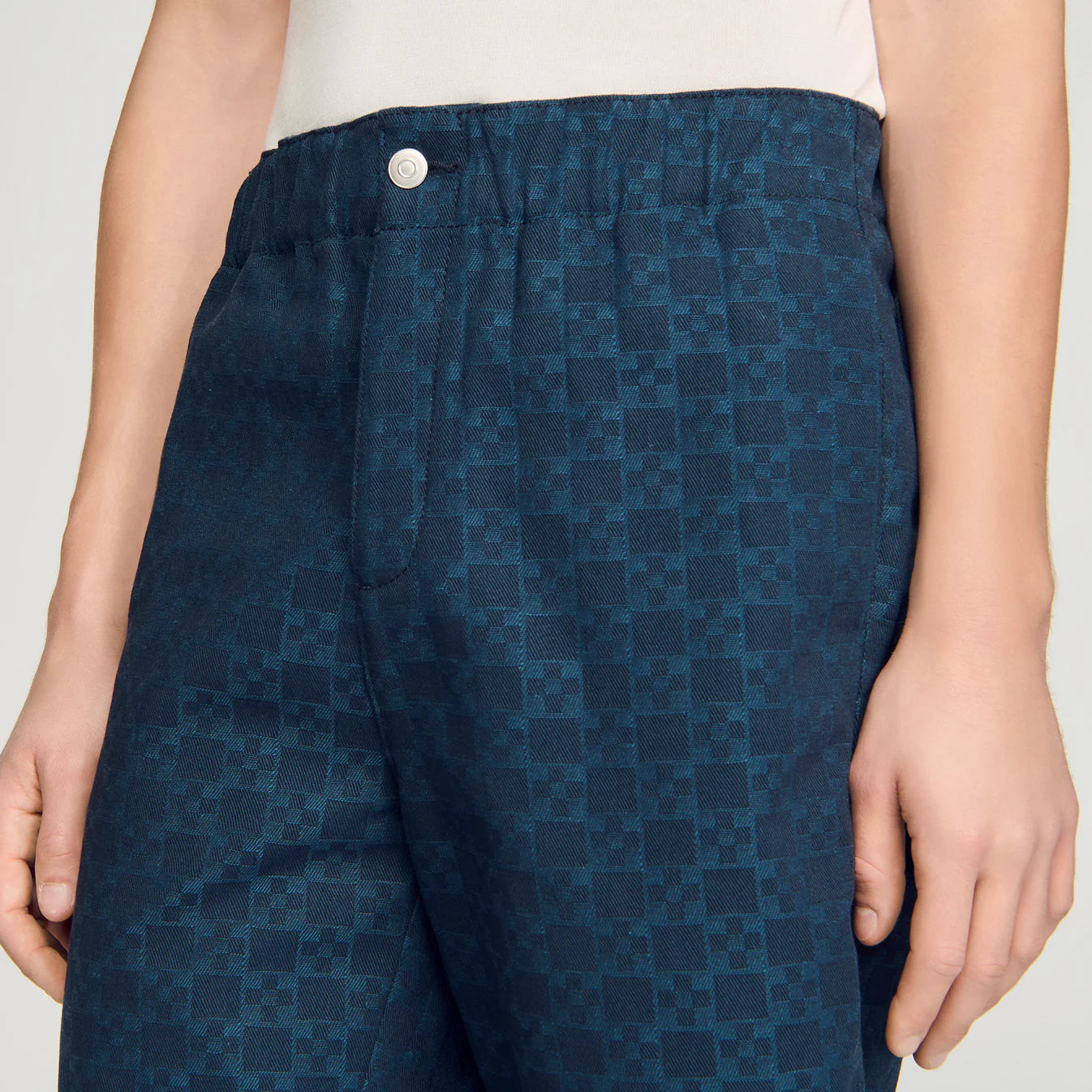 Short de denim motivo Square Cross