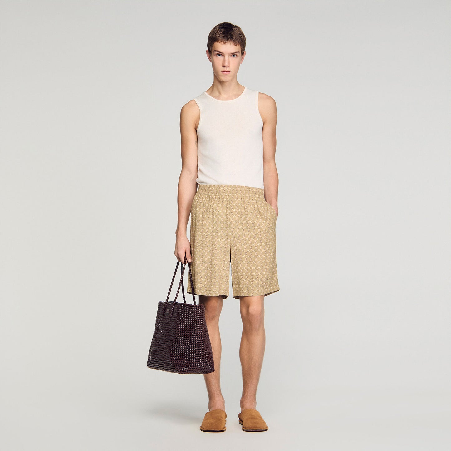 Short fluido estampado de eslabones