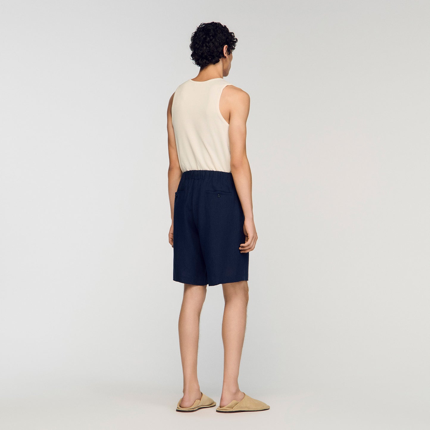 Short de lino con cintura elástica