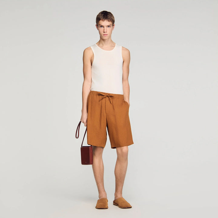 Short de algodón con bordado inglés
