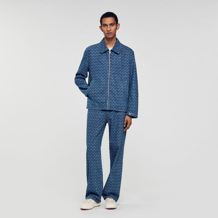 Chaqueta denim con motivo cuerda