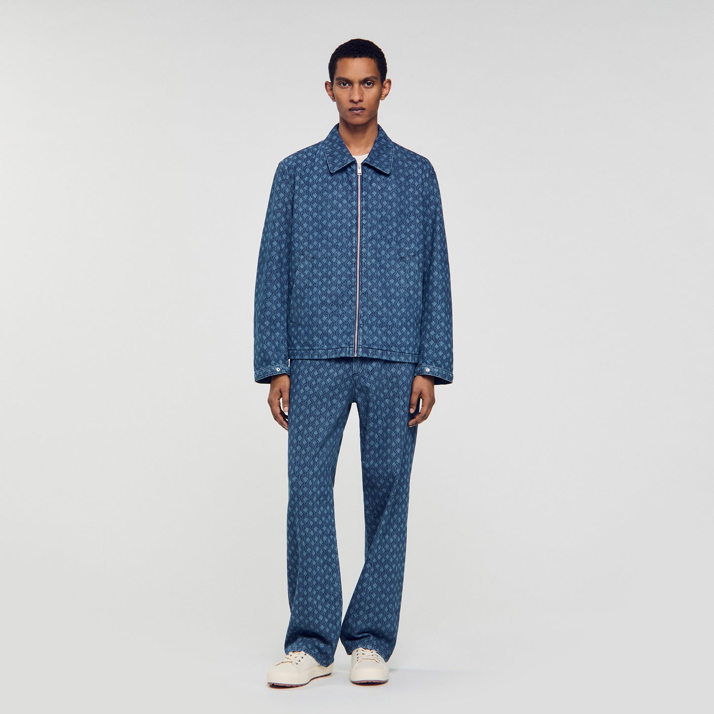 Chaqueta denim con motivo cuerda