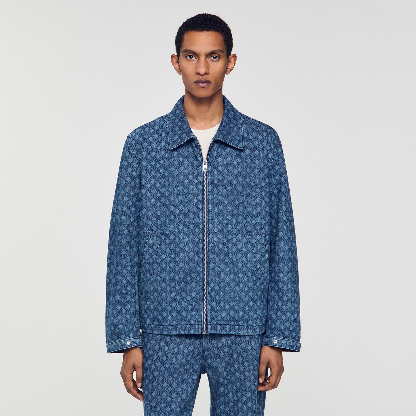 Chaqueta denim con motivo cuerda