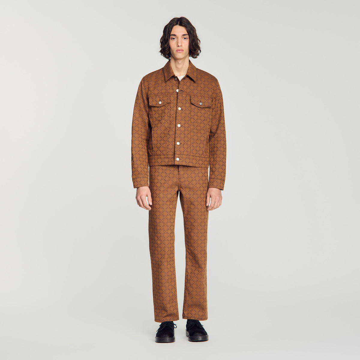 Cazadora denim motivo Square Cross