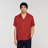 Camisa fluida con cuello italiano