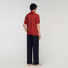 Camisa fluida con cuello italiano