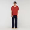 Camisa fluida con cuello italiano