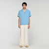 Camisa fluida con cuello italiano