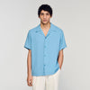 Camisa fluida con cuello italiano