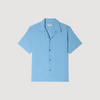 Camisa fluida con cuello italiano
