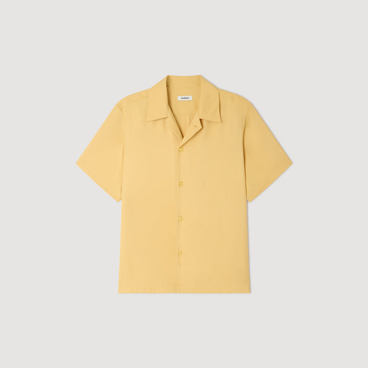 Camisa fluida con cuello italiano