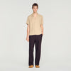 Camisa fluida con cuello italiano