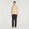 Camisa fluida con cuello italiano
