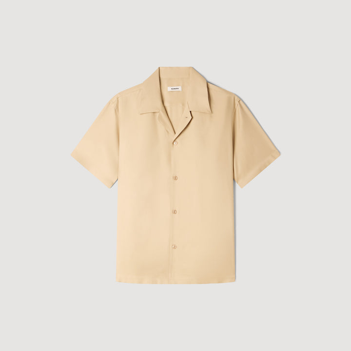 Camisa fluida con cuello italiano