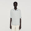 Camisa plisada con cuello italiano