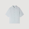 Camisa plisada con cuello italiano