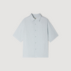 Camisa plisada con cuello italiano