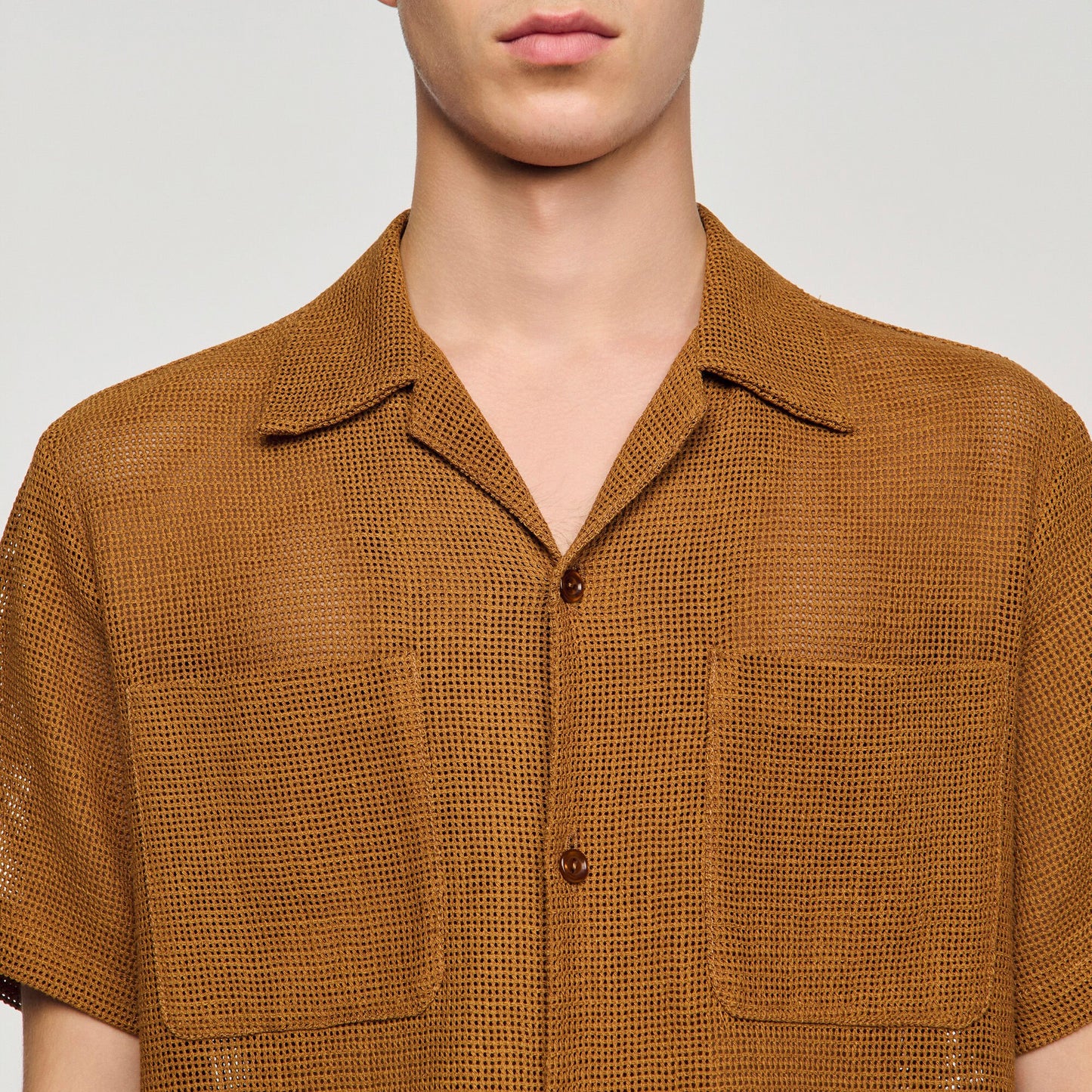 Camisa calada efecto malla