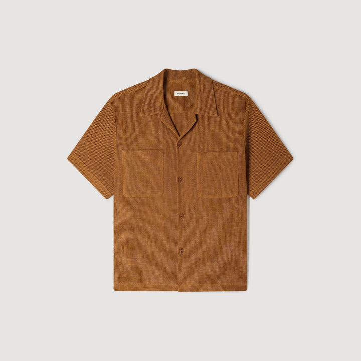 Camisa calada efecto malla