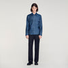 Camisa efecto denim de algodón/lino