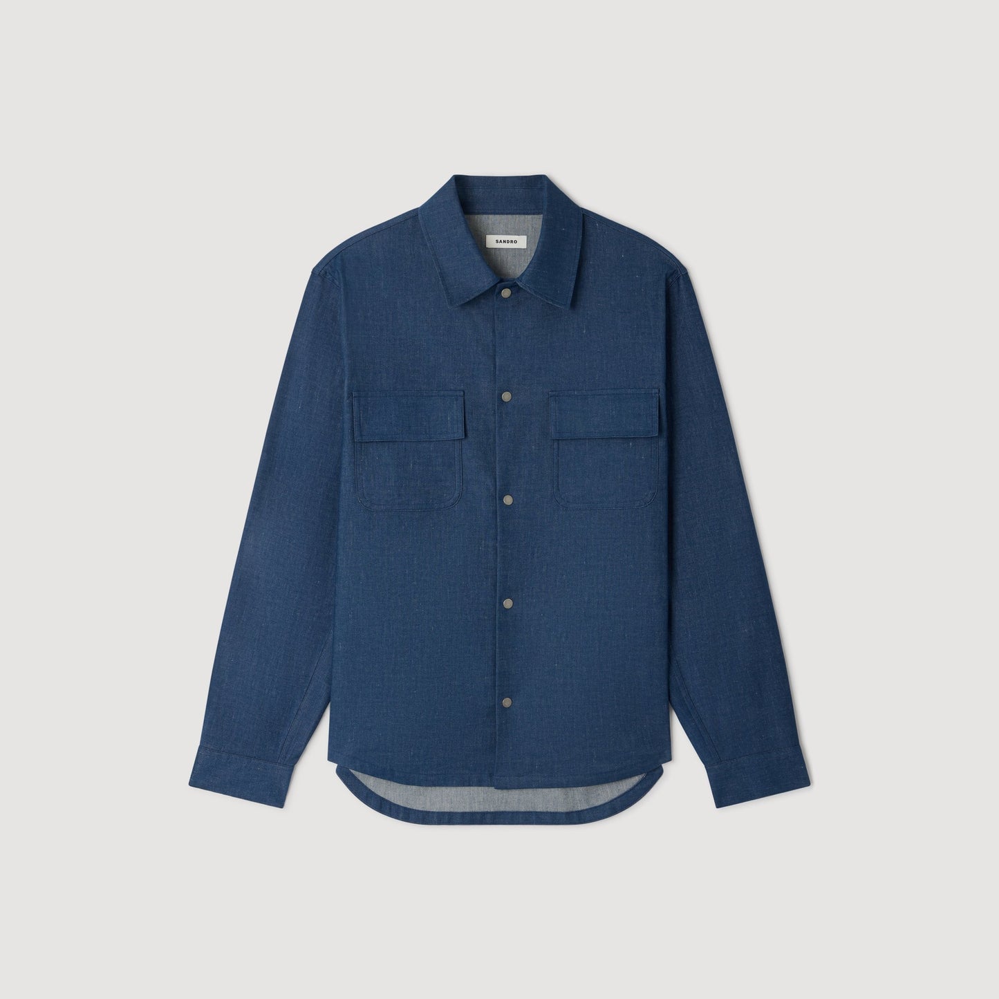 Camisa efecto denim de algodón/lino